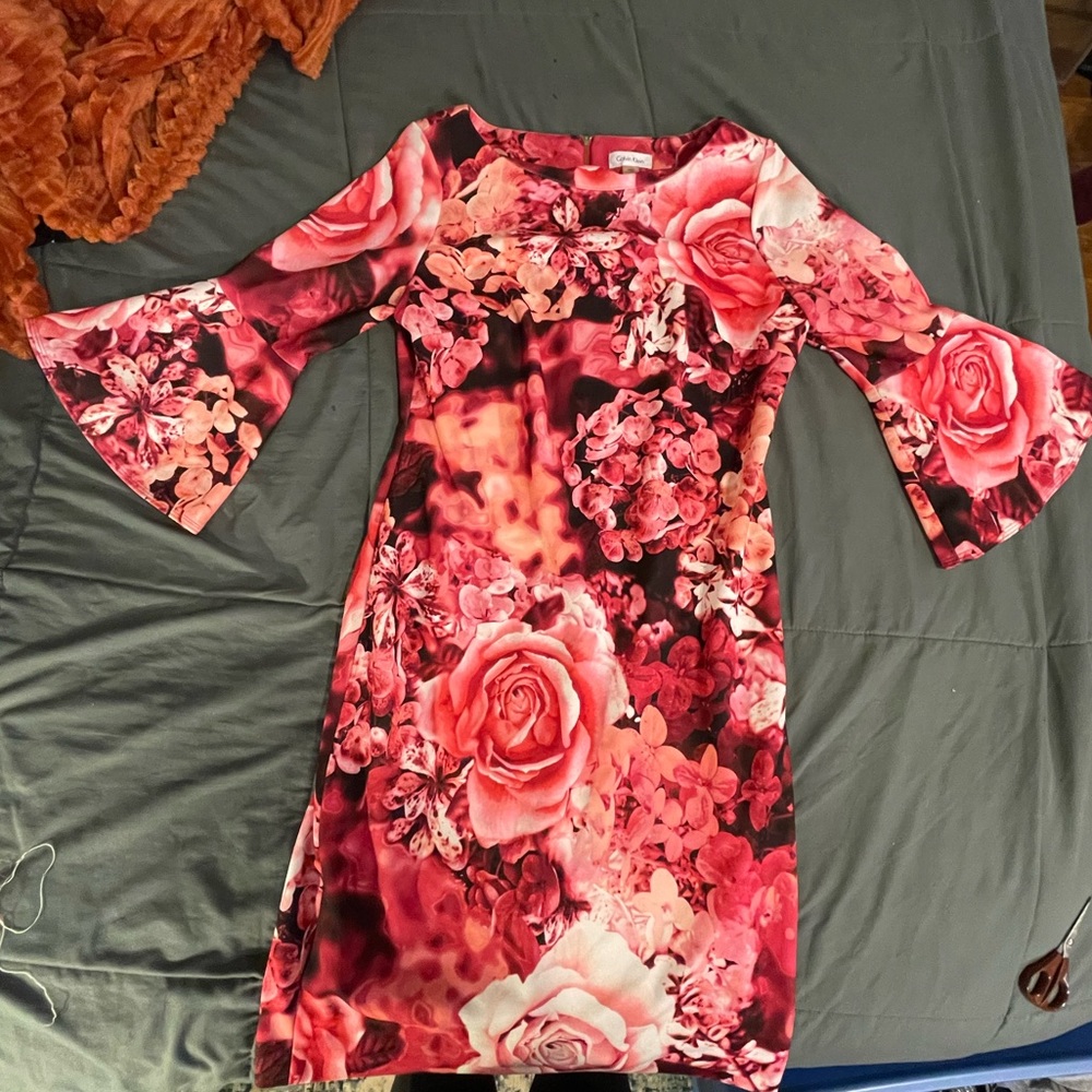 Calvin Klein Sheath Floral Print Dress